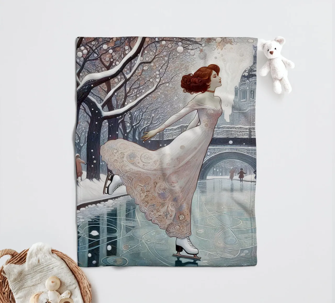 Dancing on Ice coperta in pile da Art-Nouveau-Dsg