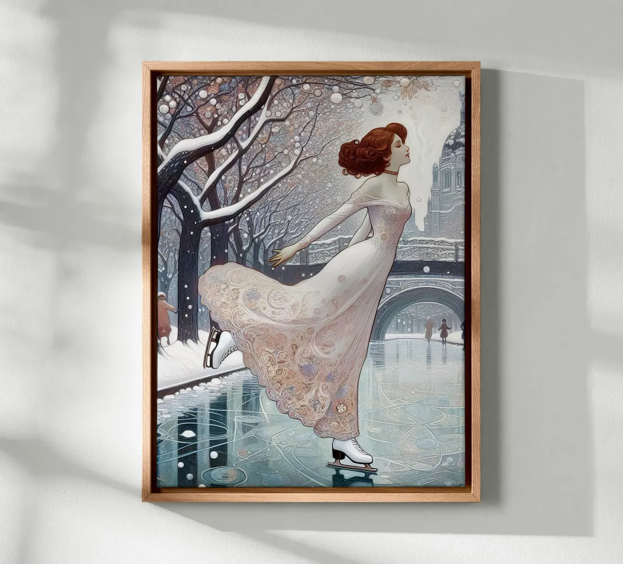 Dancing on Ice tela con Cornice a cassetta da Art-Nouveau-Dsg