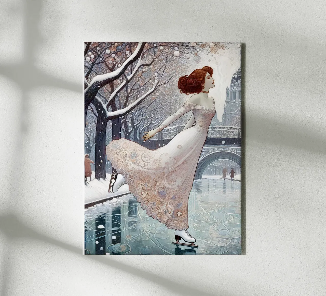 Dancing on Ice tela con Cornice a cassetta da Art-Nouveau-Dsg
