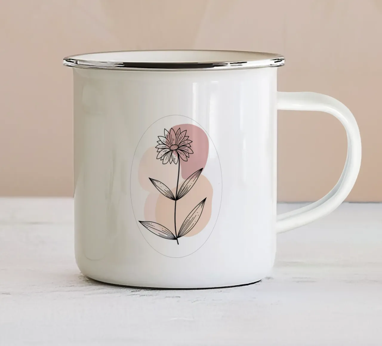 Retrò flower tazza in smalto da Kiroiharu