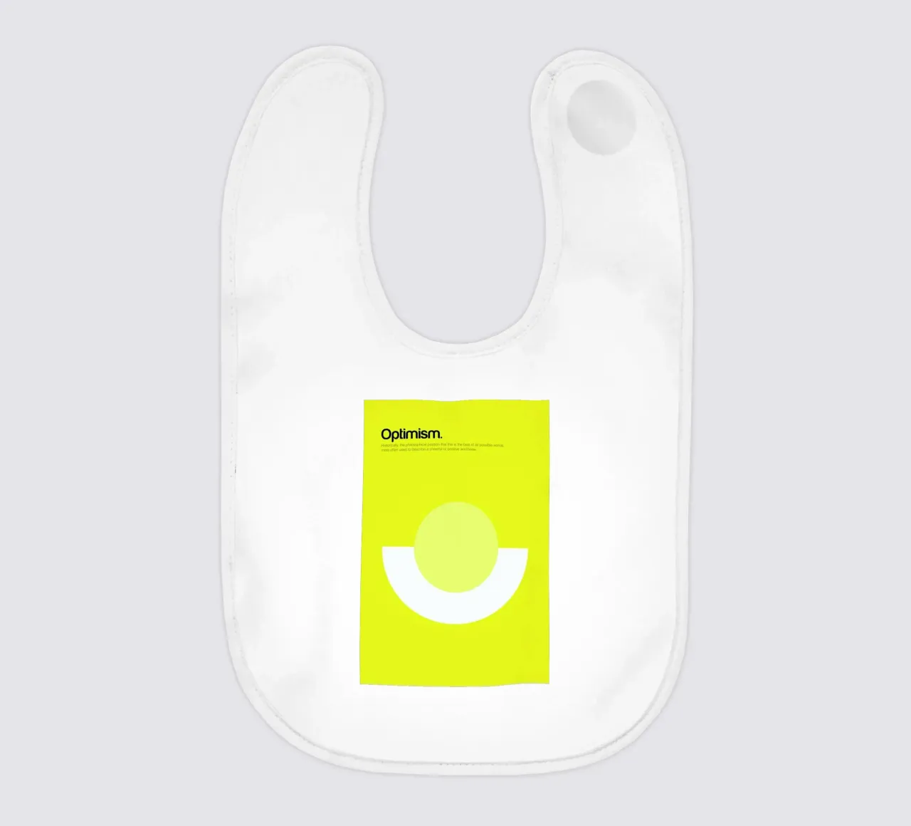 Optimism baby bib by Genís Carreras