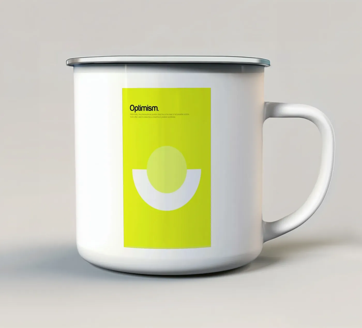 Optimism enamel mug by Genís Carreras