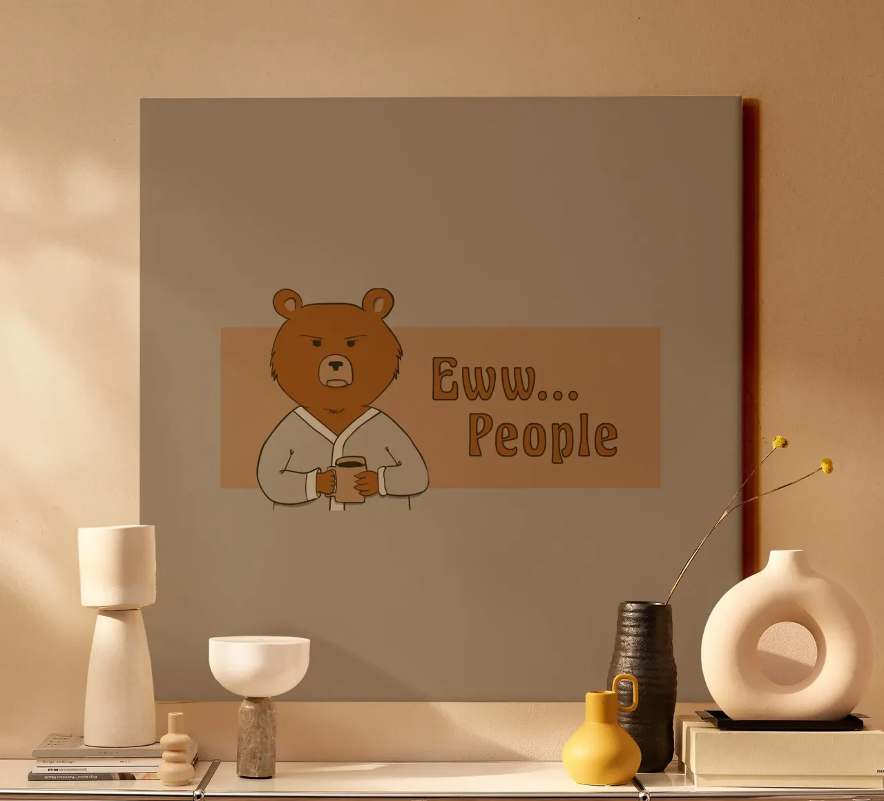 Eww... Mensen canvas met Baklijst van Loobs