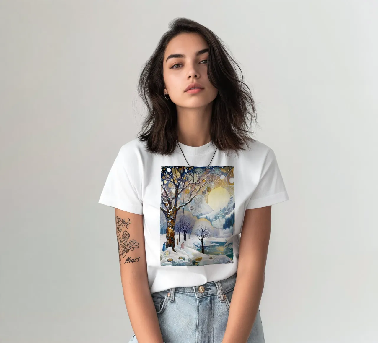 Paesaggio invernale t-shirt da Art-Nouveau-Dsg