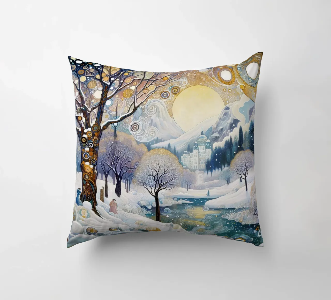 Paesaggio invernale cuscino da Art-Nouveau-Dsg