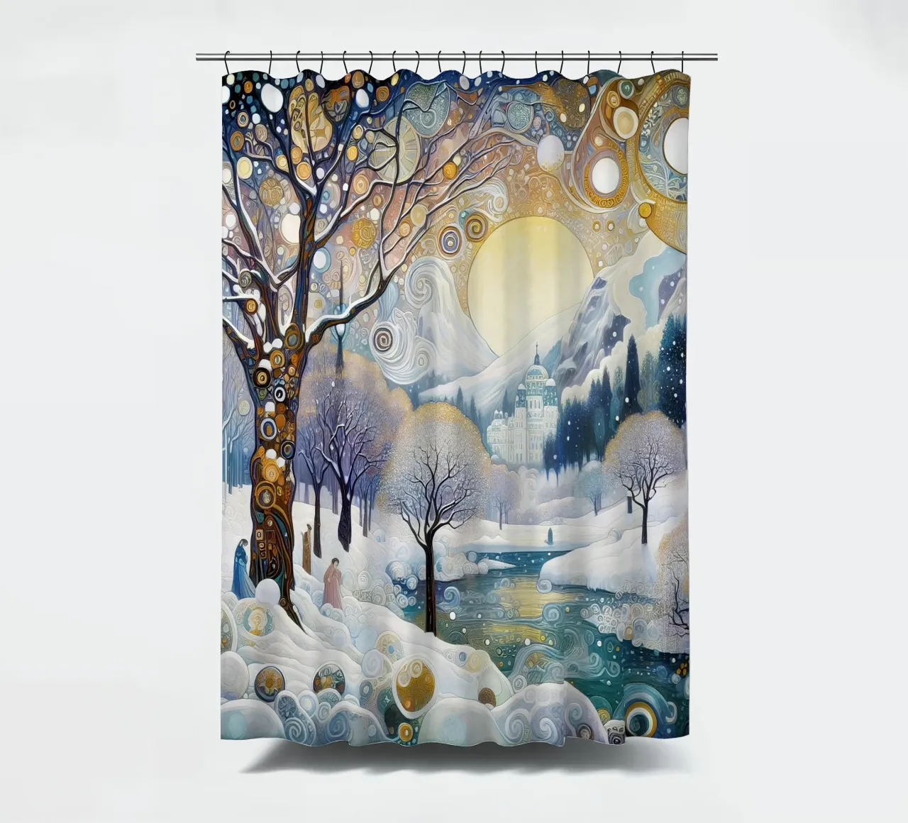 Paesaggio invernale tenda da doccia da Art-Nouveau-Dsg