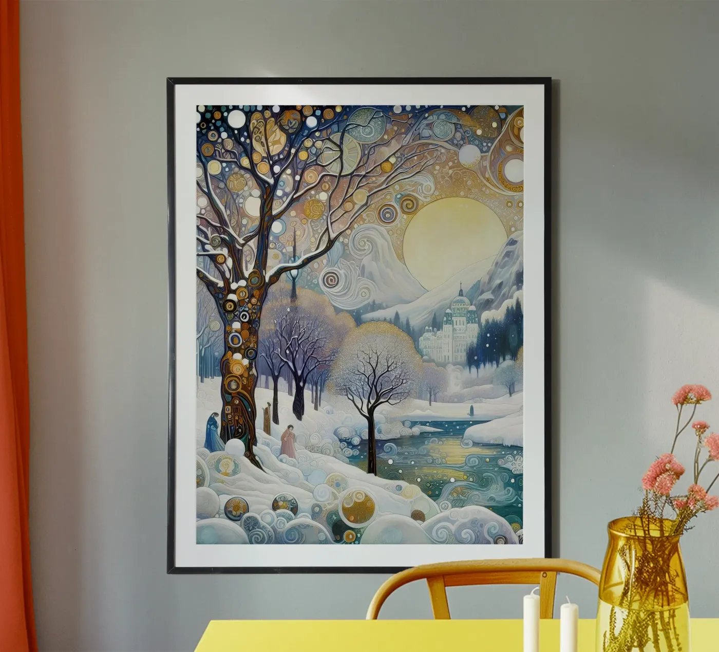Winterlandschaft Poster von Art-Nouveau-Dsg