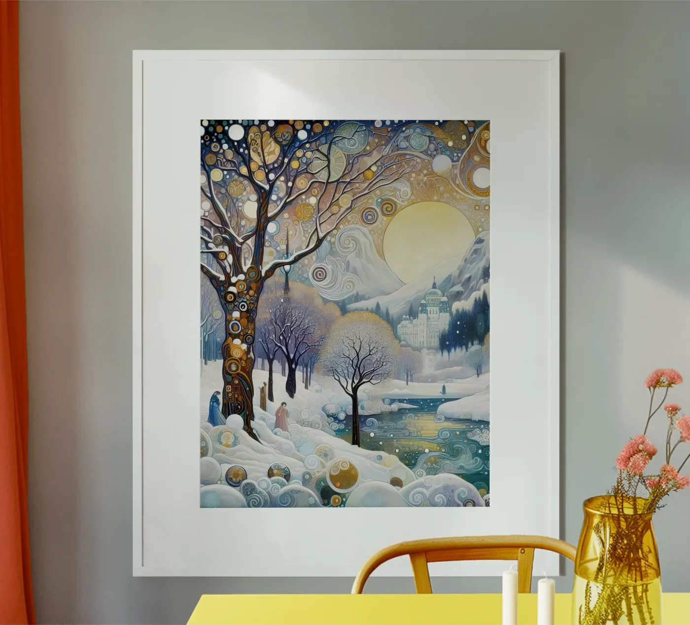Winterlandschaft Poster von Art-Nouveau-Dsg