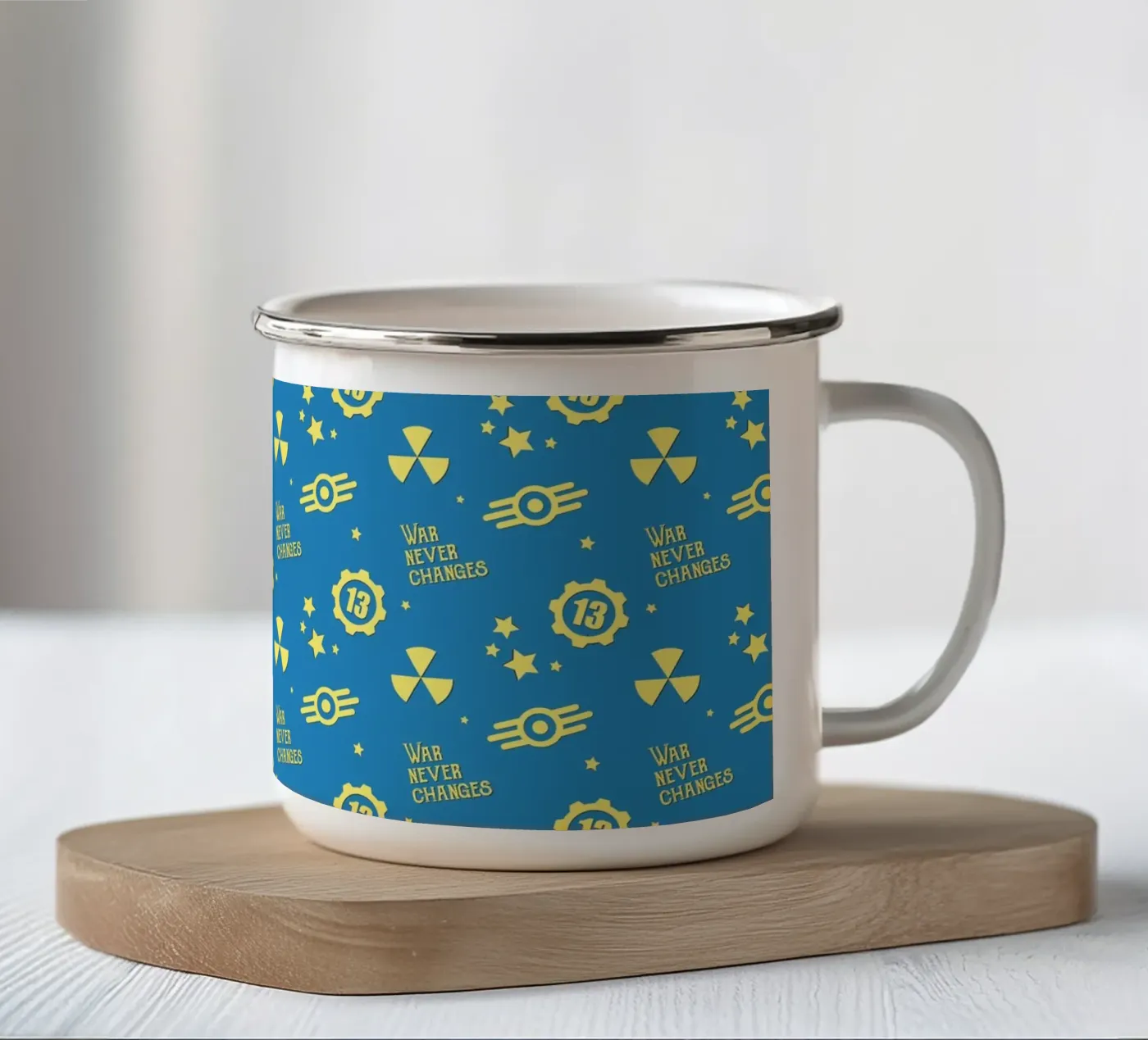 Uitvalspatroon emaille mok van Loobs