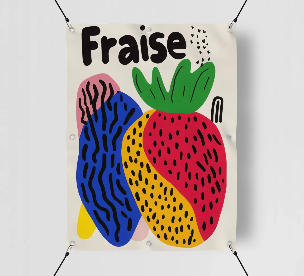 Fraise Pop Art telo in pvc da Pop and Fruits - Affiches & posters