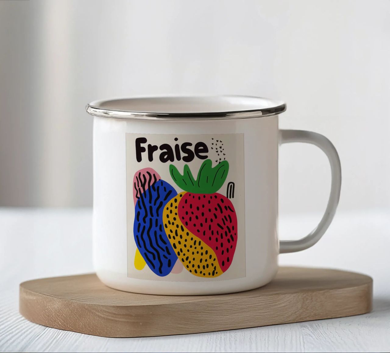 Fraise Pop Art tazza in smalto da Pop and Fruits - Affiches & posters
