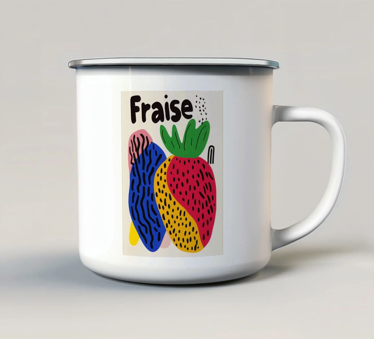 Fraise Pop Art tazza in smalto da Pop and Fruits - Affiches & posters