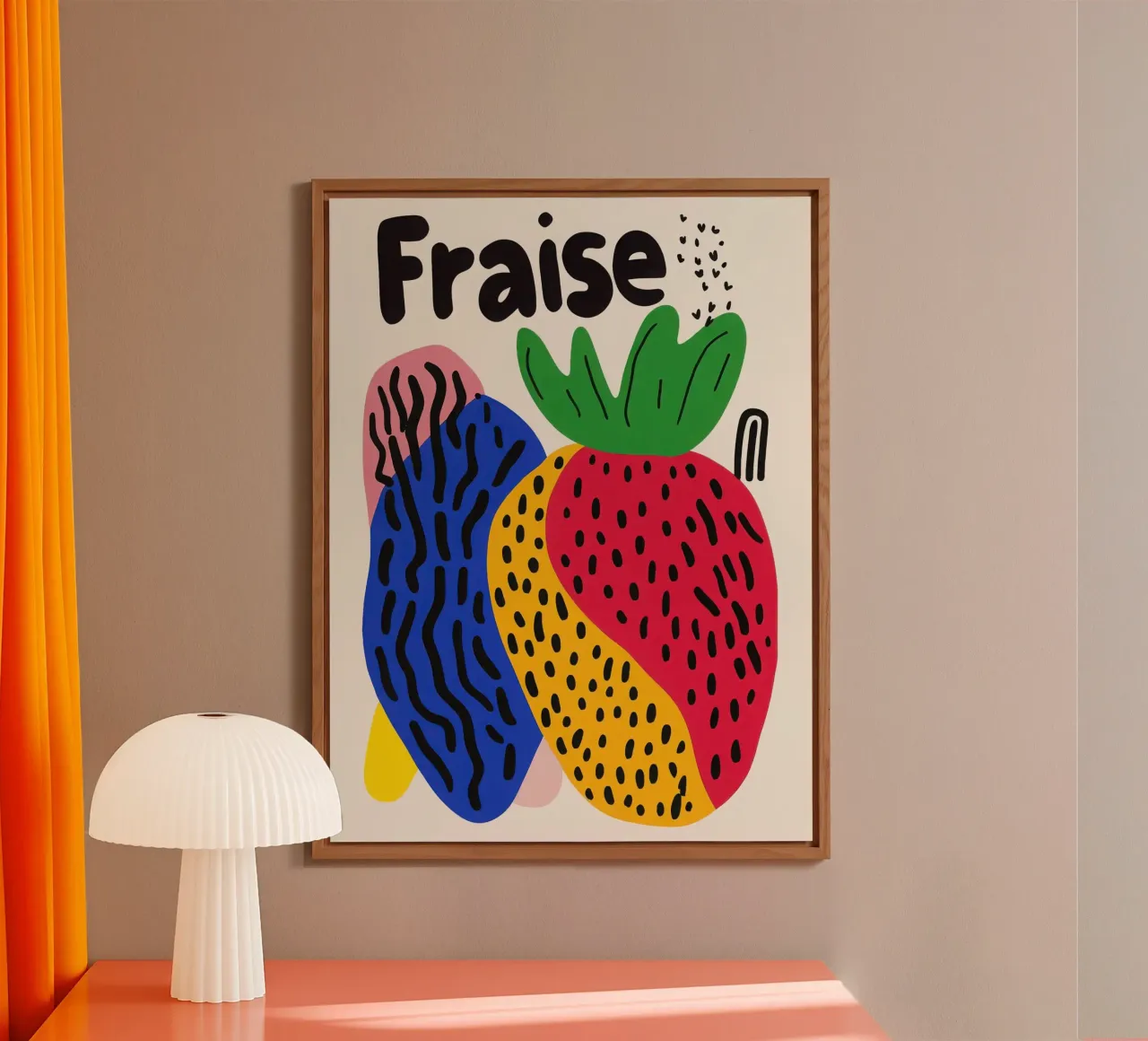Fraise Pop Art alu dibond de Pop and Fruits - Affiches & posters