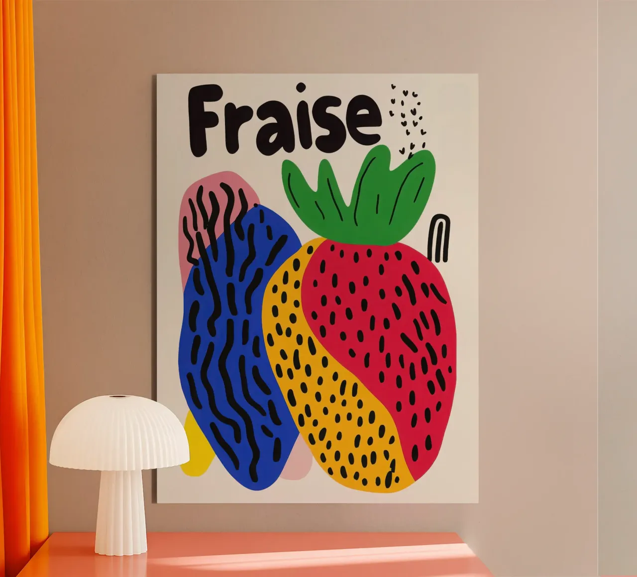 Fraise Pop Art alu dibond de Pop and Fruits - Affiches & posters