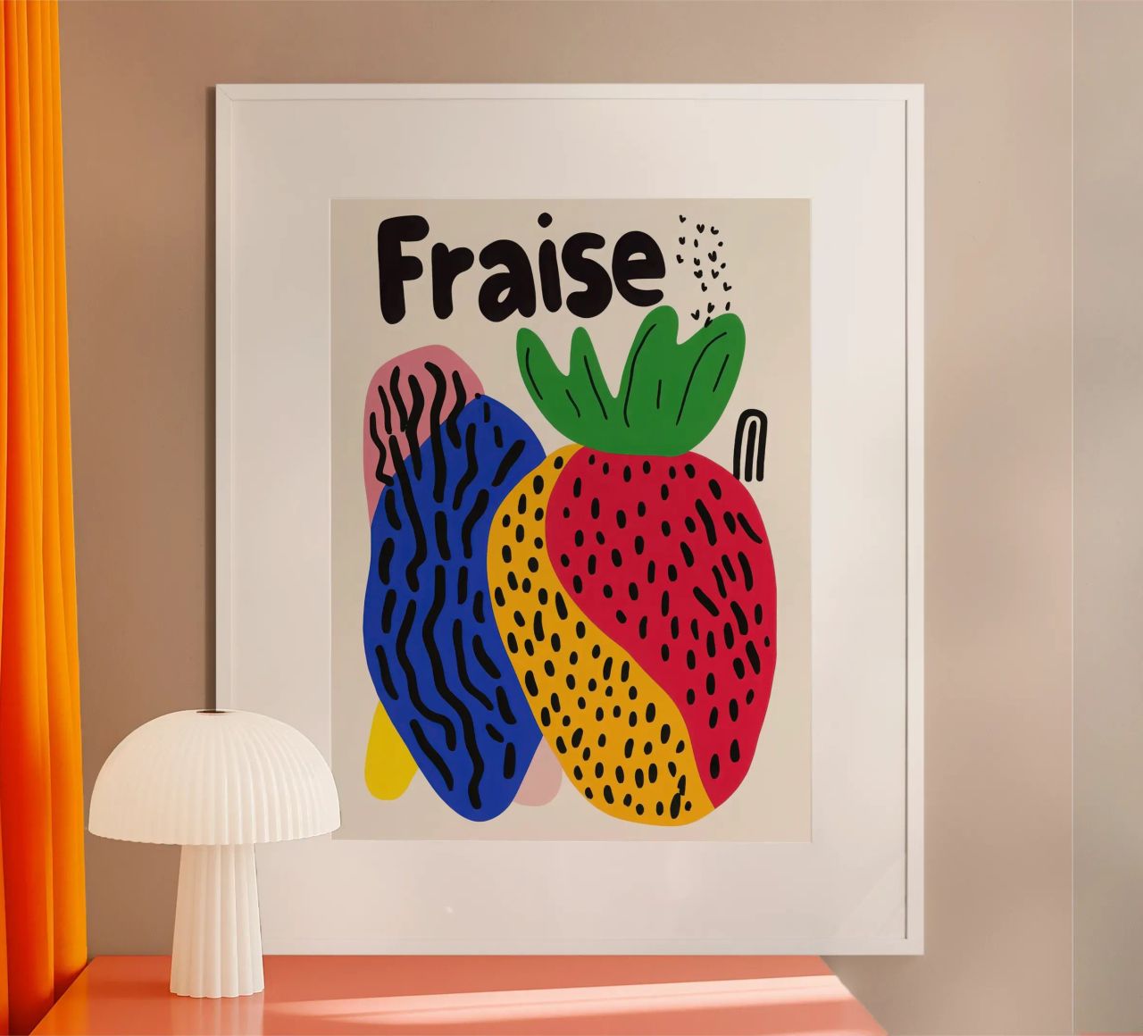 Fraise Pop Art poster by Pop and Fruits - Affiches & posters