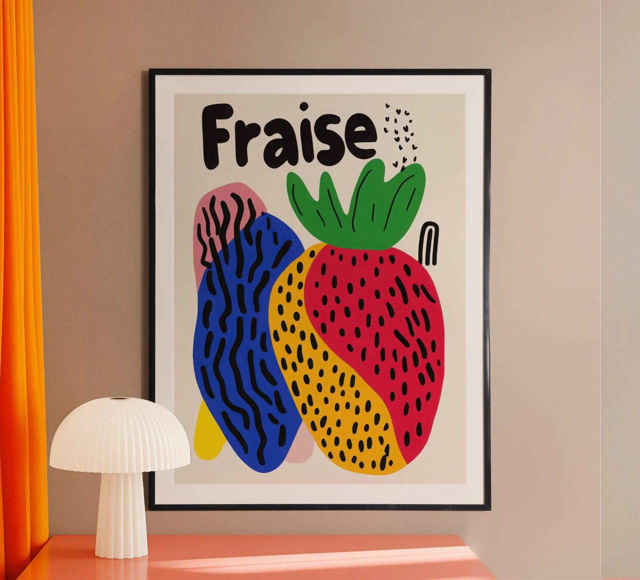 Fraise Pop Art poster by Pop and Fruits - Affiches & posters