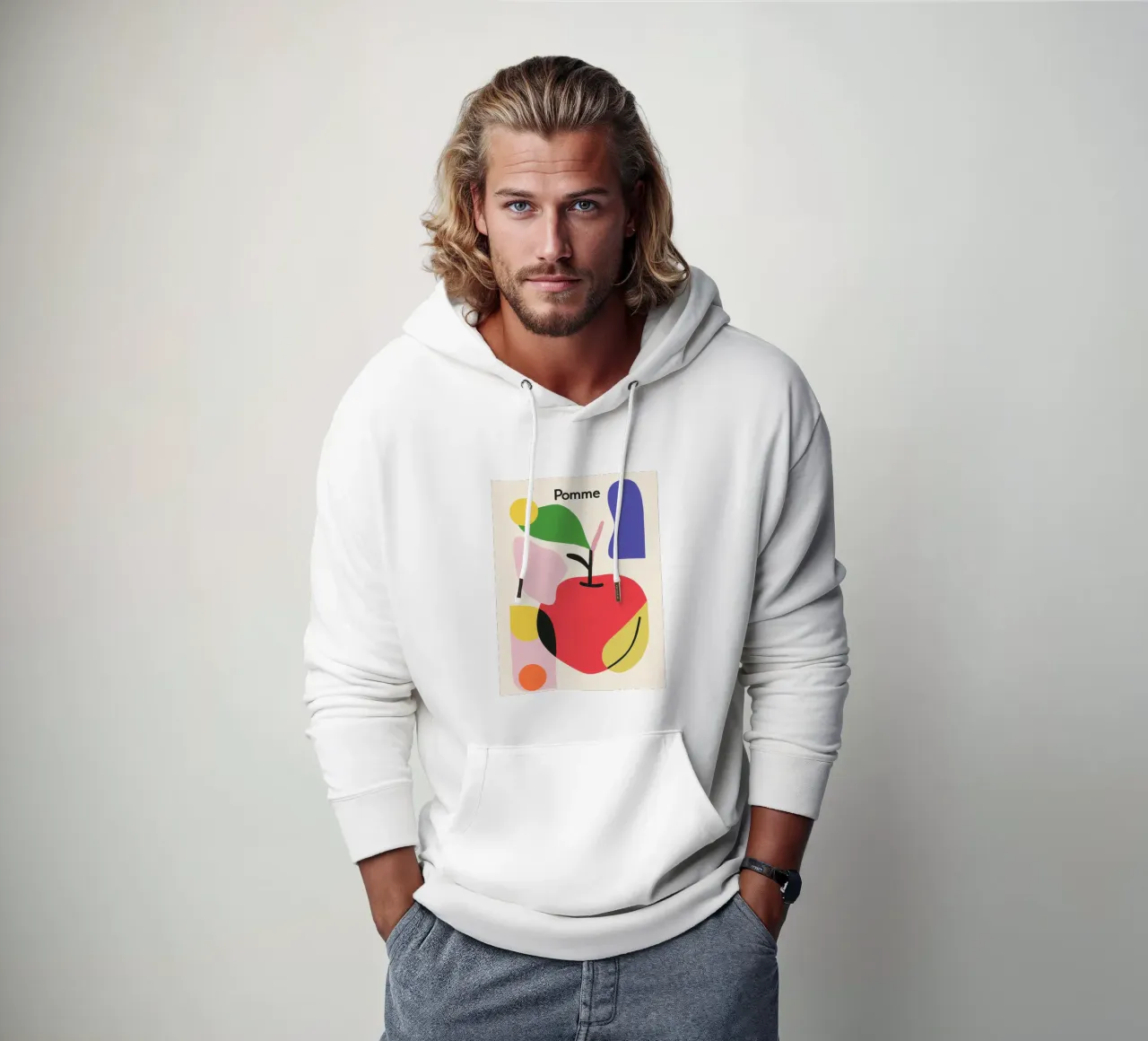 Modernistische appel hoodie van Pop and Fruits - Affiches & posters