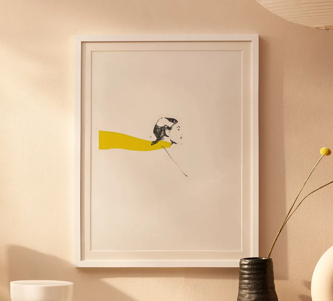 Untitled (Yellow Scarf) poster met kunststof frame van Manuel Rebollo