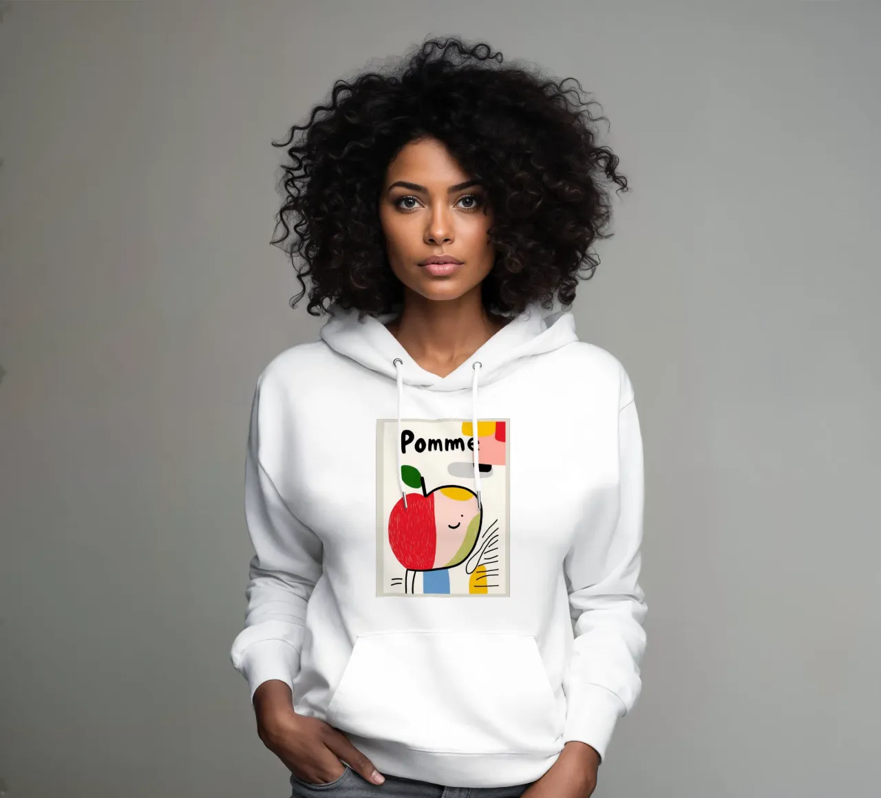 Mela sorridente felpa con cappuccio da Pop and Fruits - Affiches & posters
