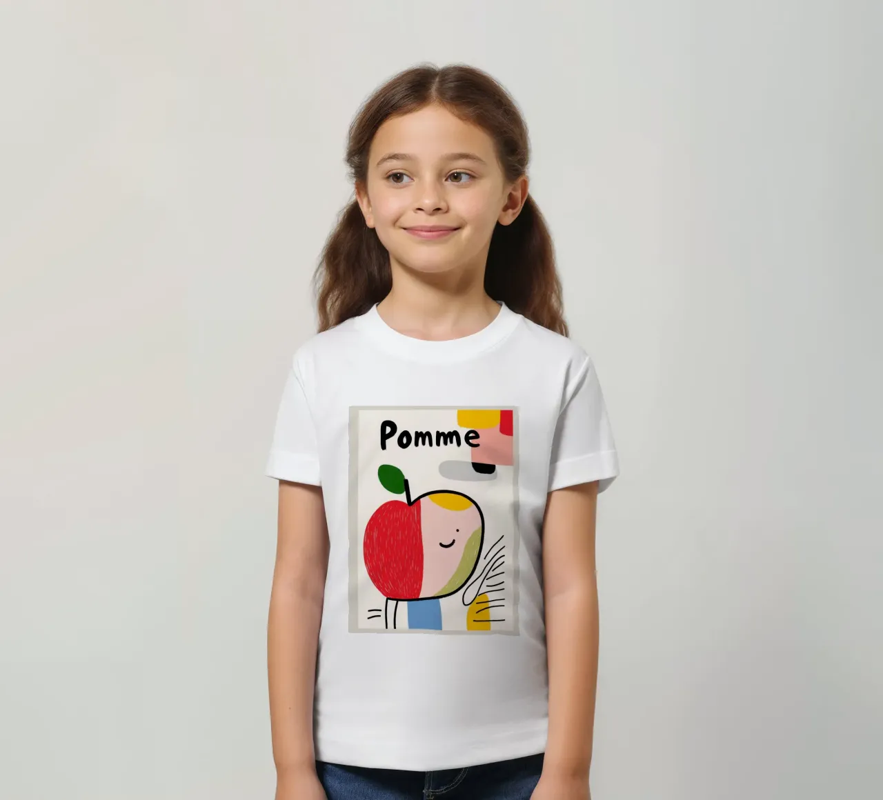 Smiling Apple kids t-shirt by Pop and Fruits - Affiches & posters