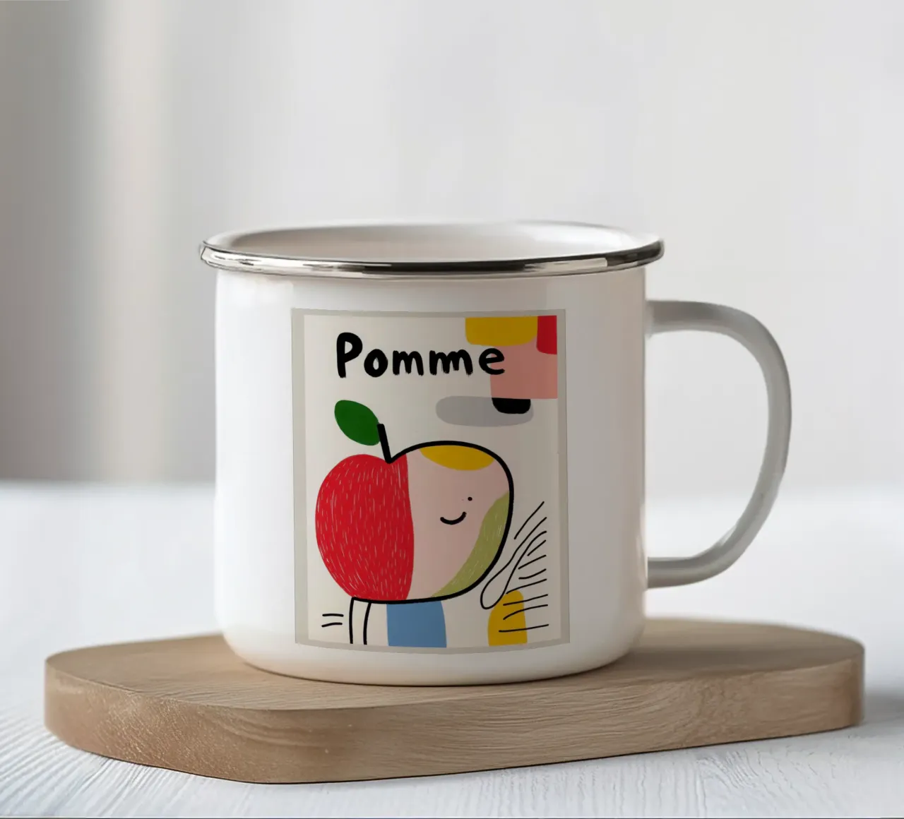 Mela sorridente tazza in smalto da Pop and Fruits - Affiches & posters