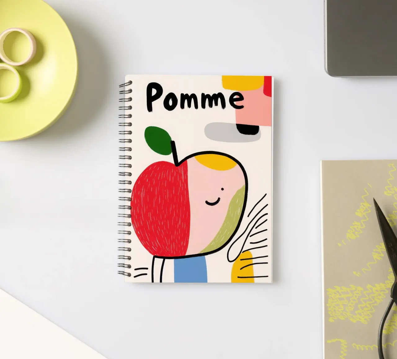 Smiling Apple spiral notebook by Pop and Fruits - Affiches & posters