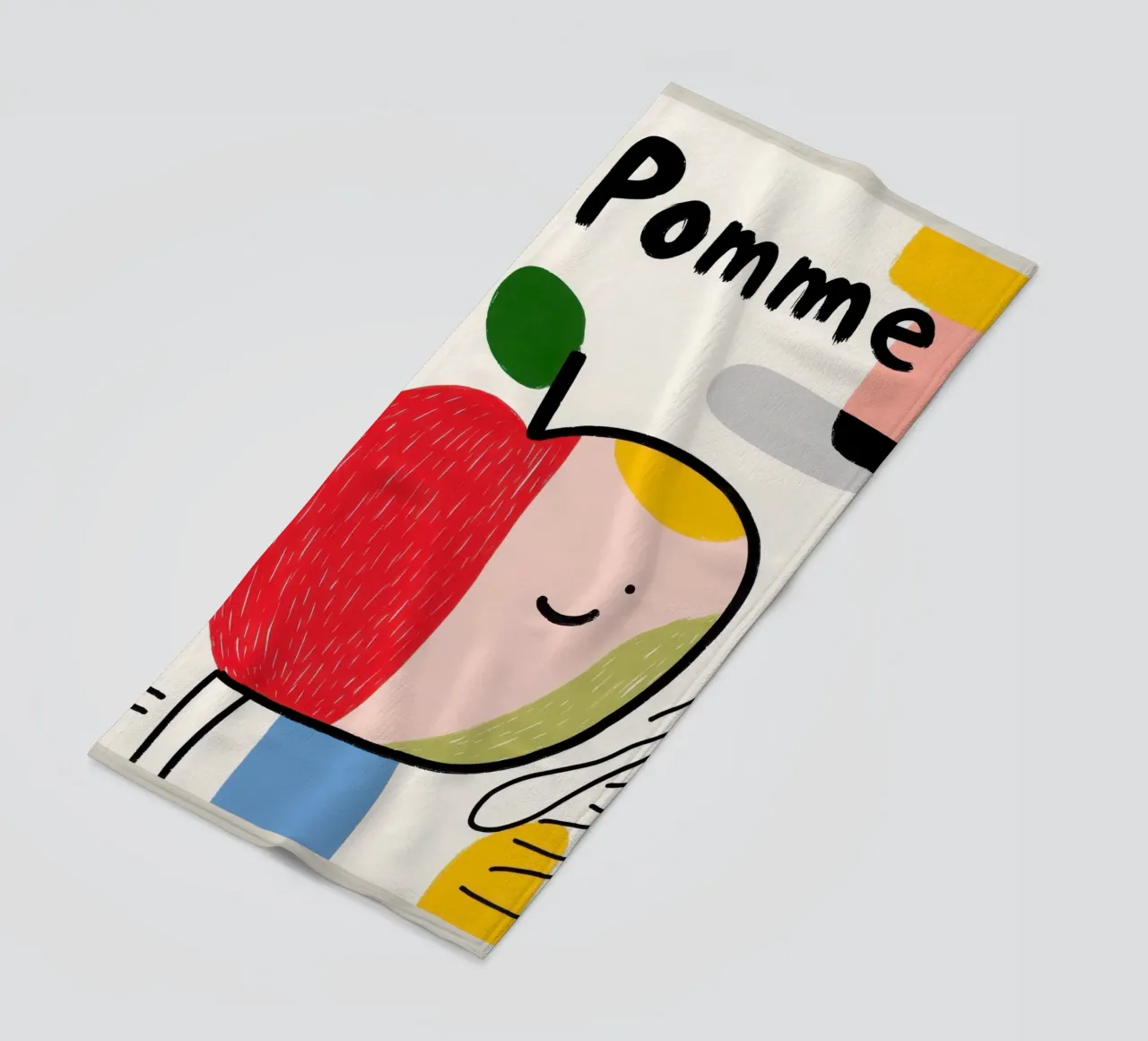 Glimlachende appel strandhanddoek van Pop and Fruits - Affiches & posters