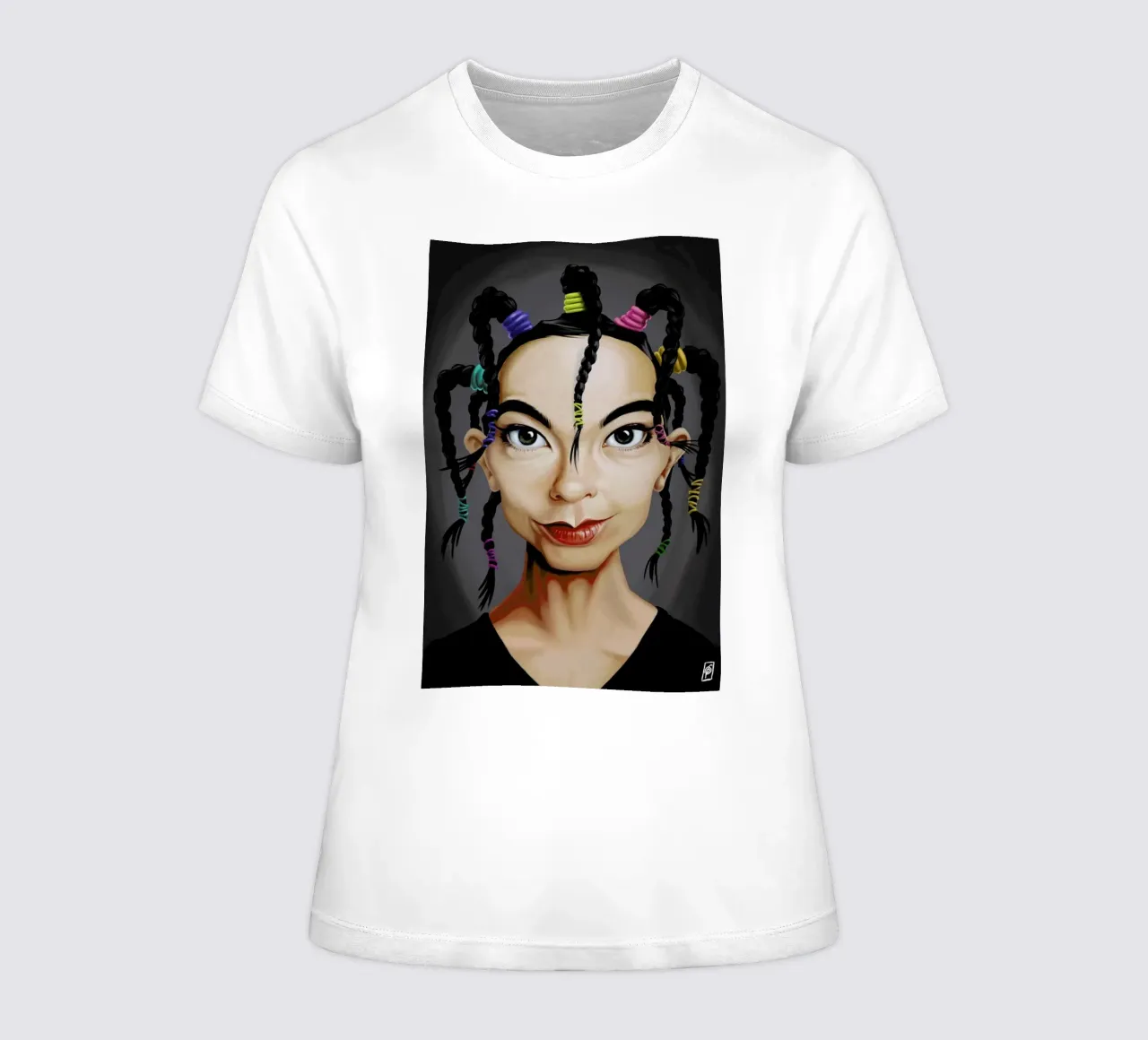 Björk women's fitted t-shirt by Rob Art | Illustration