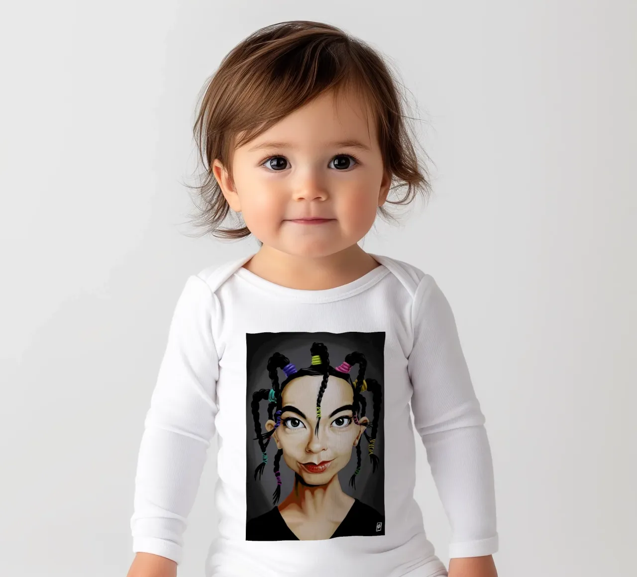 Björk Langarm Babybody von Rob Art | Illustration