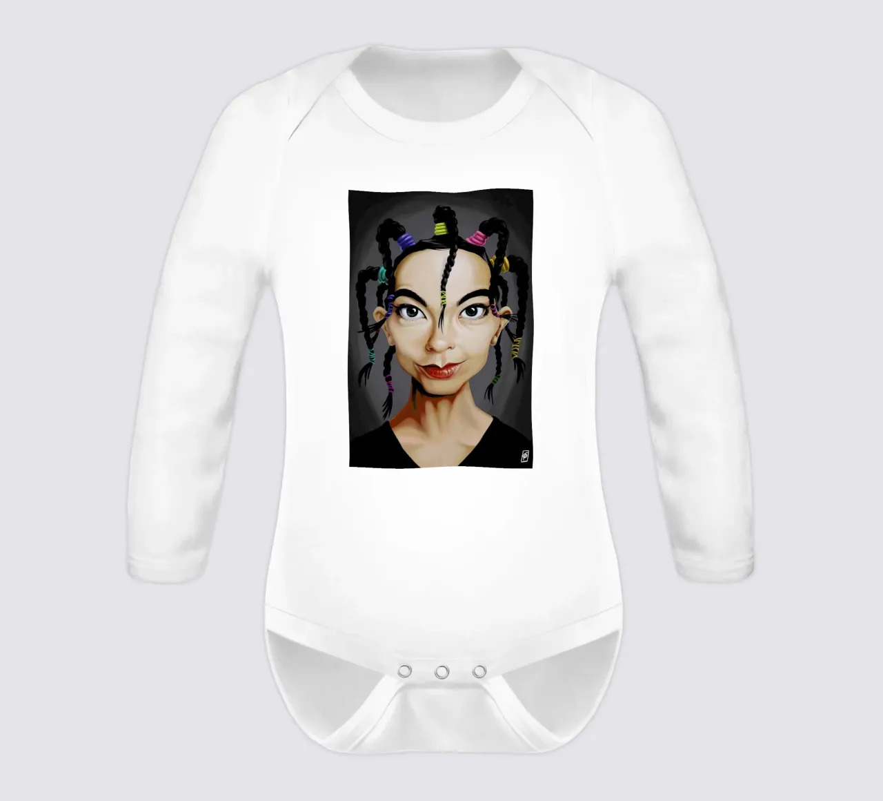 Björk Langarm Babybody von Rob Art | Illustration