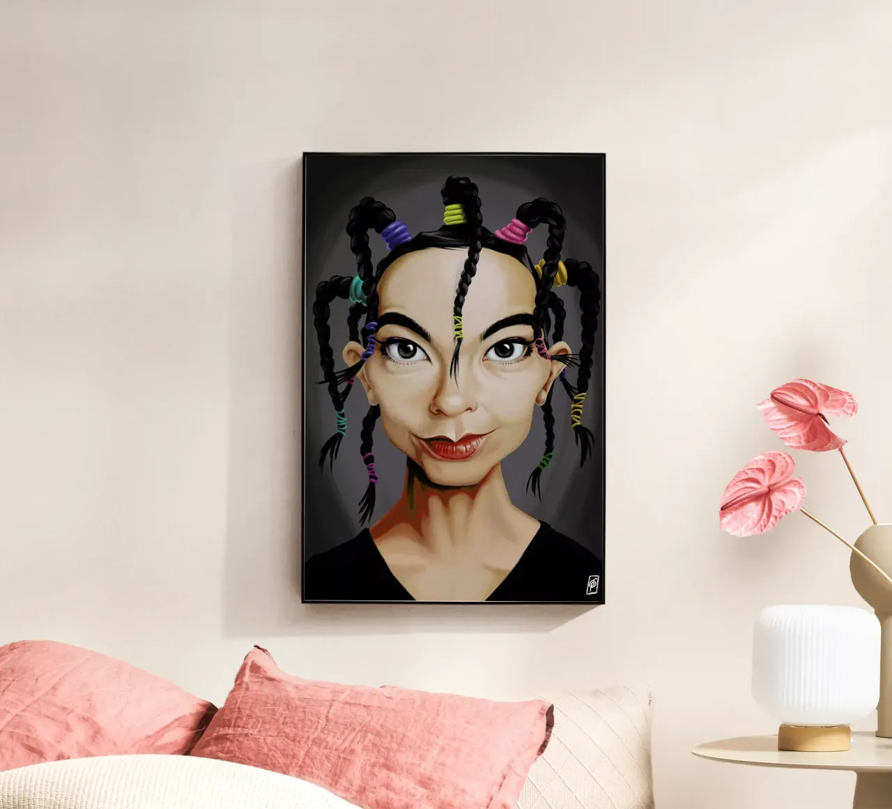 Björk acryl van Rob Art | Illustration
