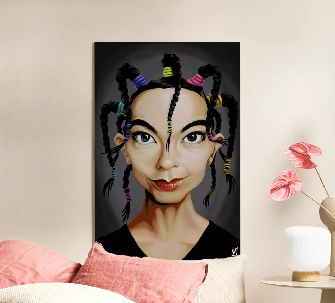 Björk acryl van Rob Art | Illustration