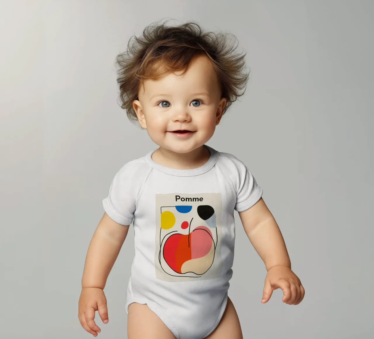 Manzana abstracta body de bebé de Pop and Fruits - Affiches & posters