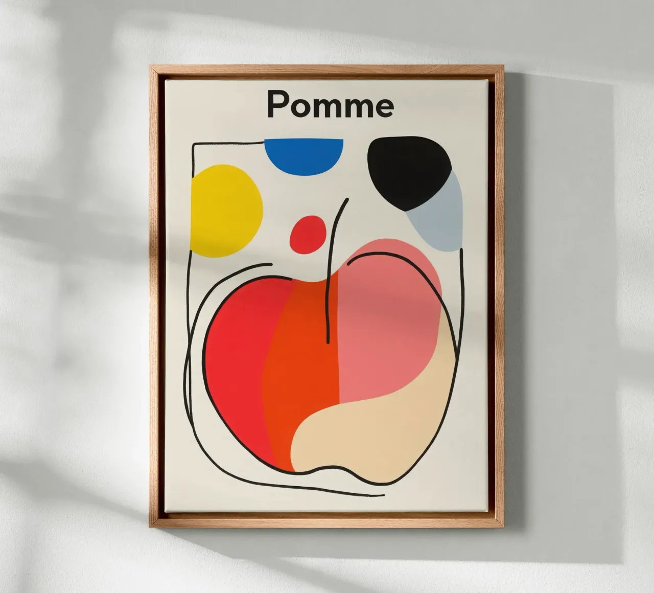 Abstract apple canvas with Floater frame by Pop and Fruits - Affiches & posters