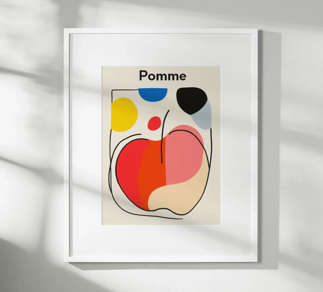 Abstract apple poster with wooden frame by Pop and Fruits - Affiches & posters