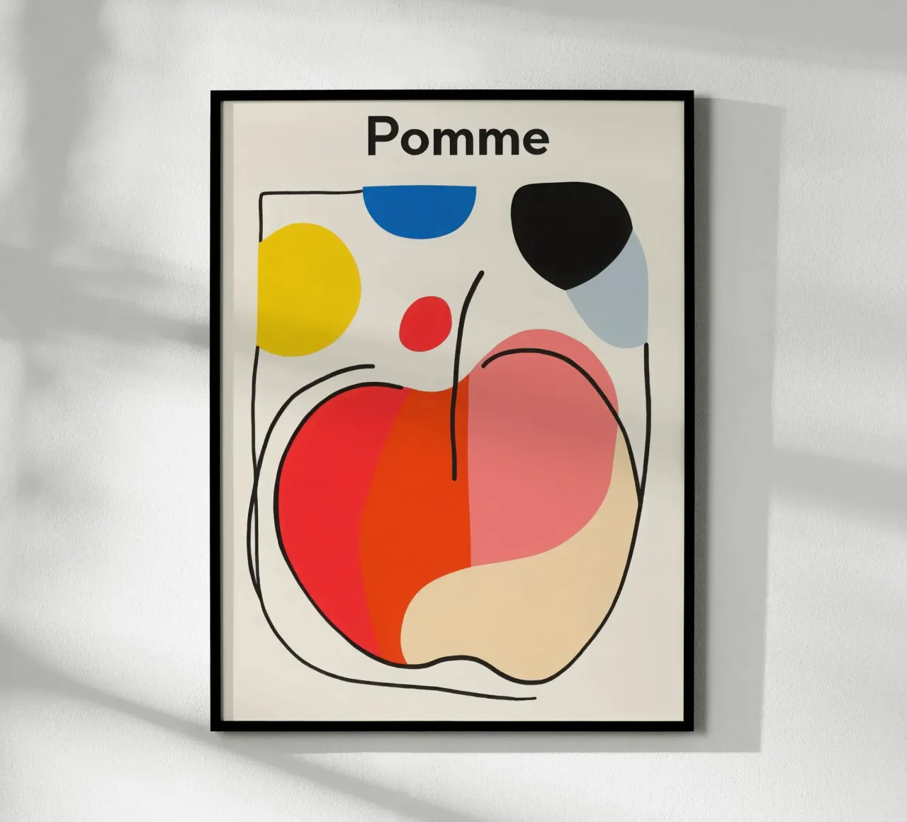 Abstract apple poster with wooden frame by Pop and Fruits - Affiches & posters