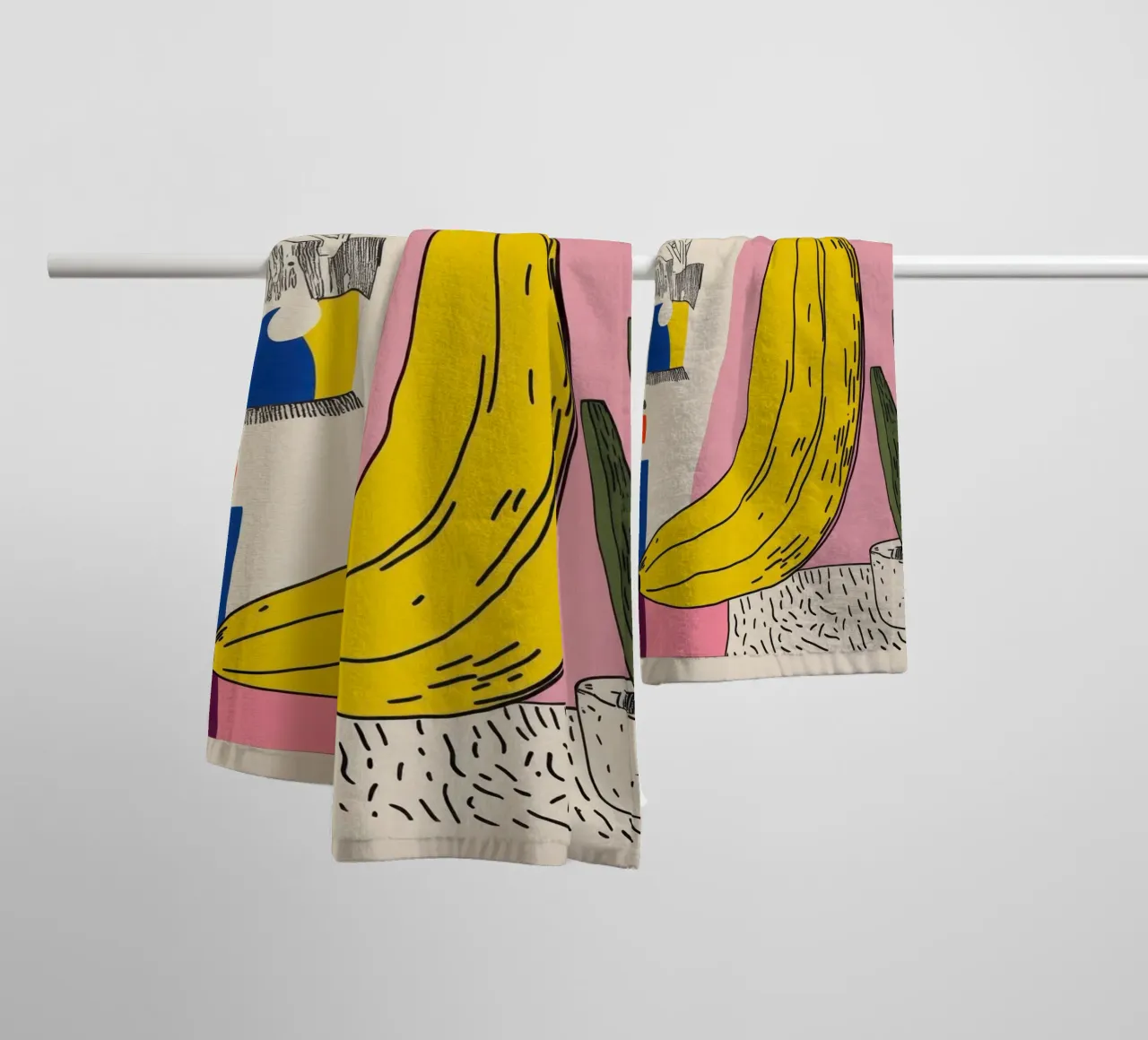 Banane Pop asciugamano da bagno da Pop and Fruits - Affiches & posters