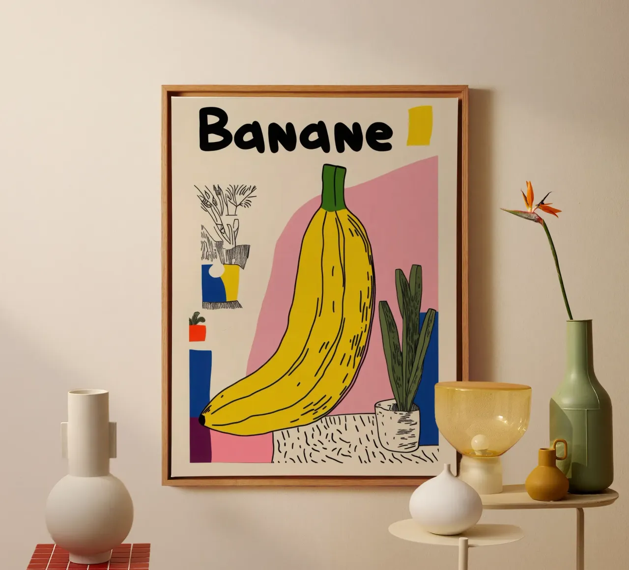 Banane Pop canvas by Pop and Fruits - Affiches & posters