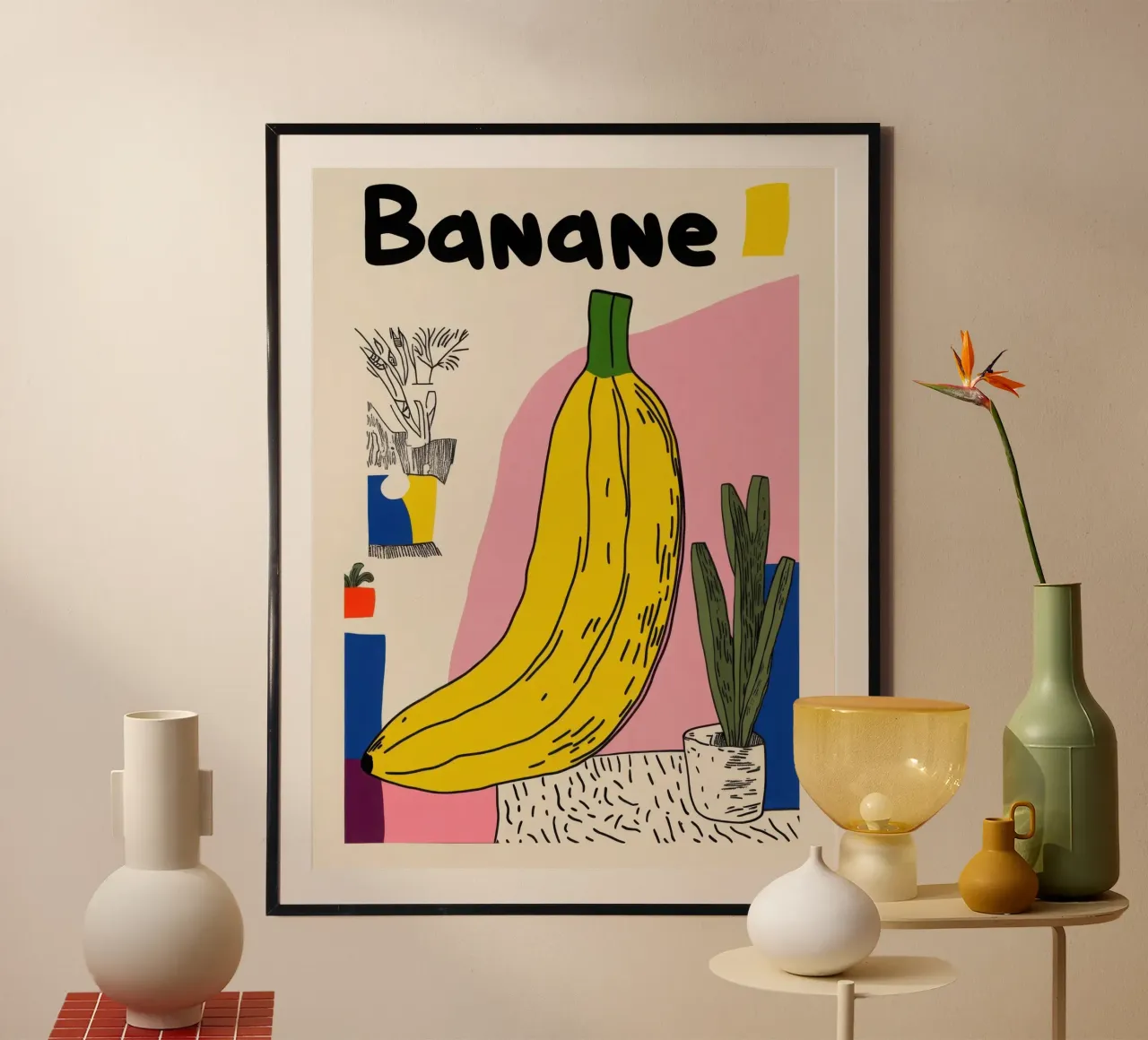 Banane Pop carta hahnemühle da Pop and Fruits - Affiches & posters