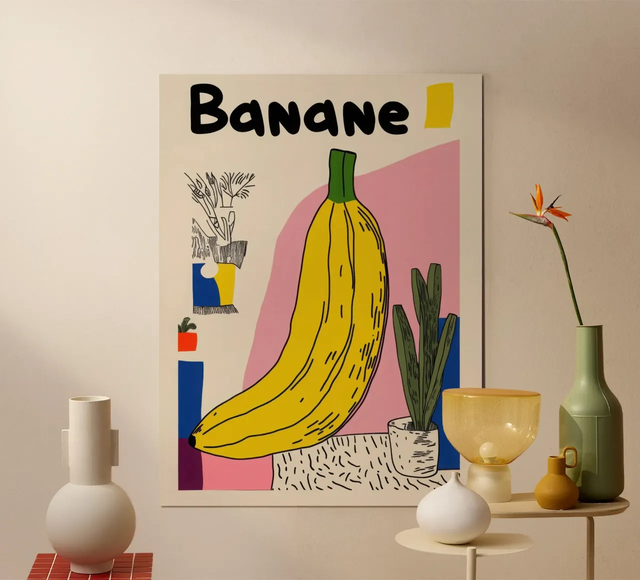 Banane Pop poster by Pop and Fruits - Affiches & posters