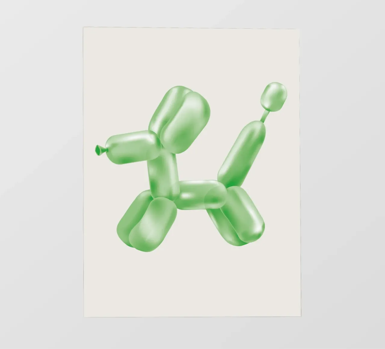 Cane a palloncino verde telo in pvc da Malou-Studio