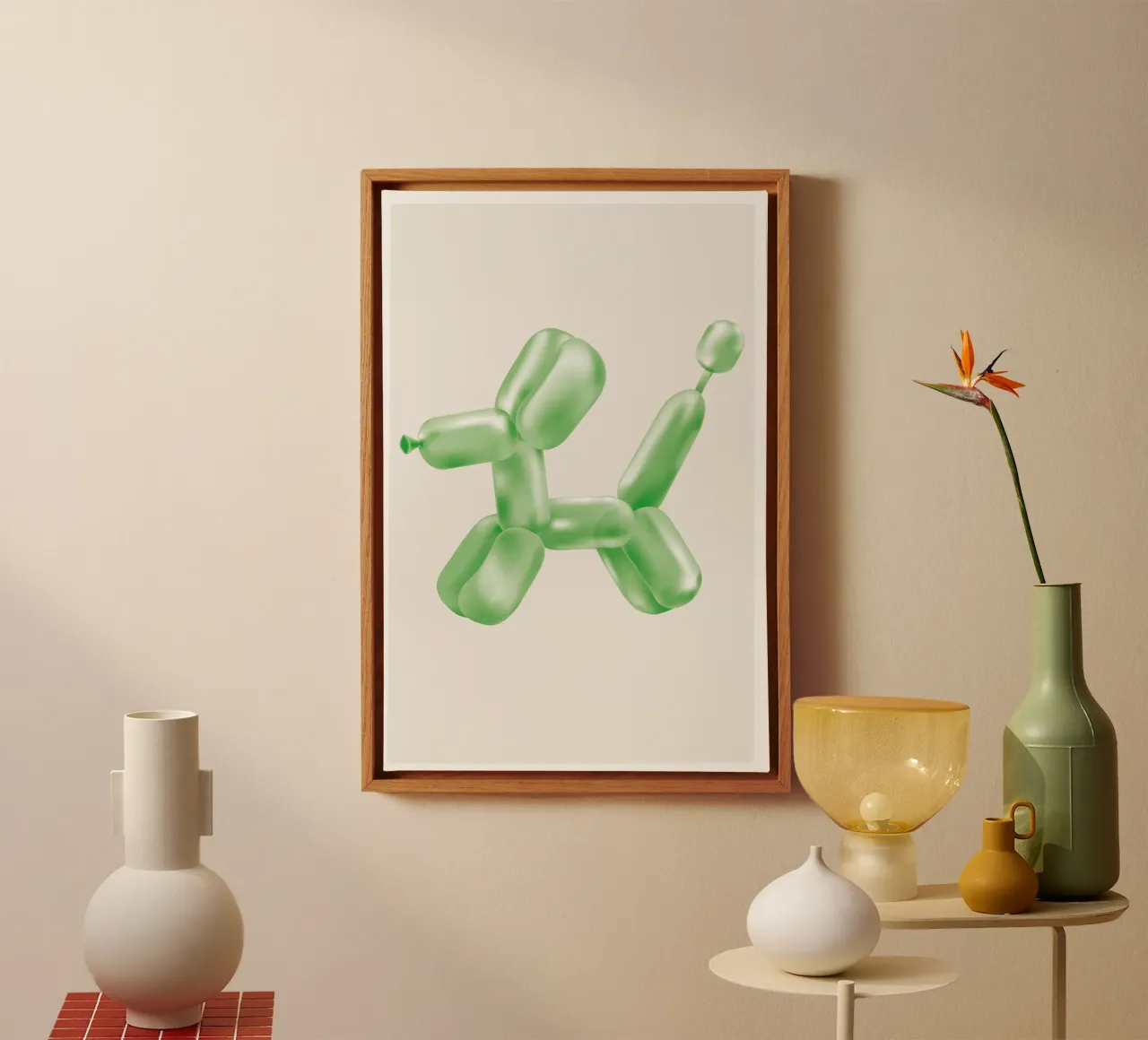 Balloon Dog Green canvas by Malou-Studio