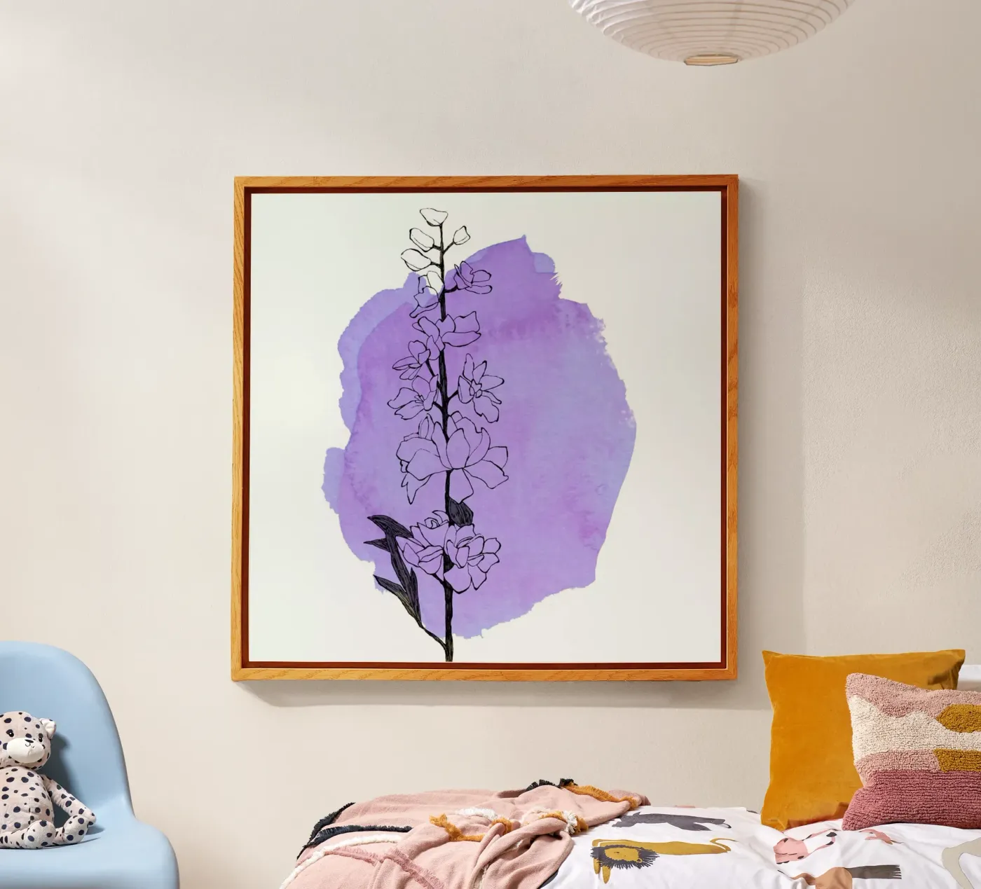 Delphinium Acryl-Glas von Morgan Kendall