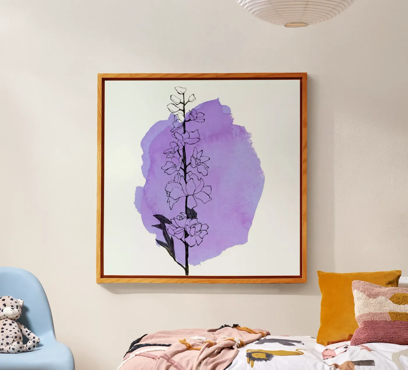 Delphinium acrylic glass by Morgan Kendall