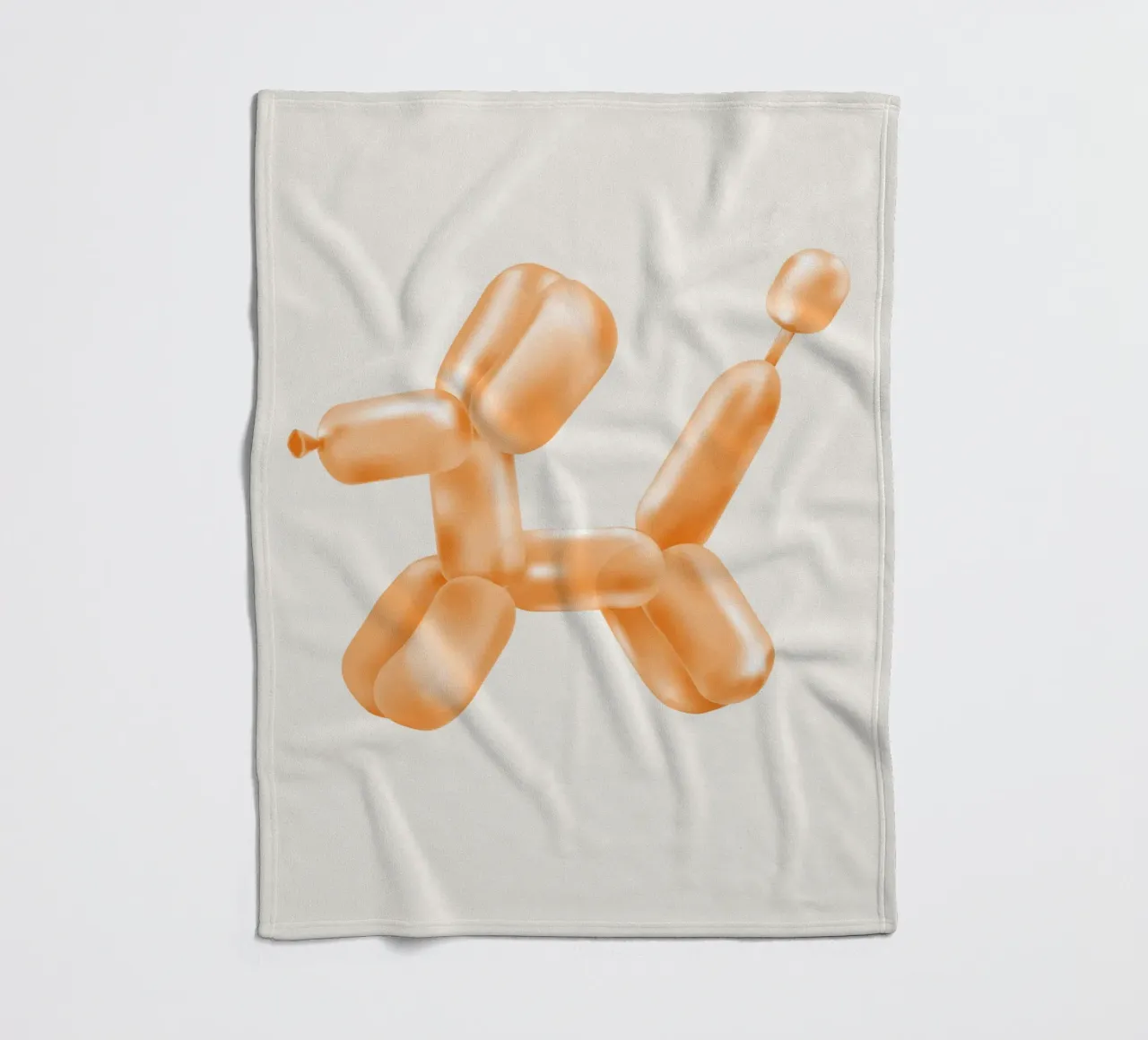 Cane palloncino arancione coperta in pile da Malou-Studio