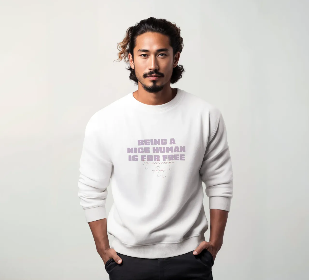 Ein netter Mensch zu sein ist umsonst Sweatshirt von Malou-Studio