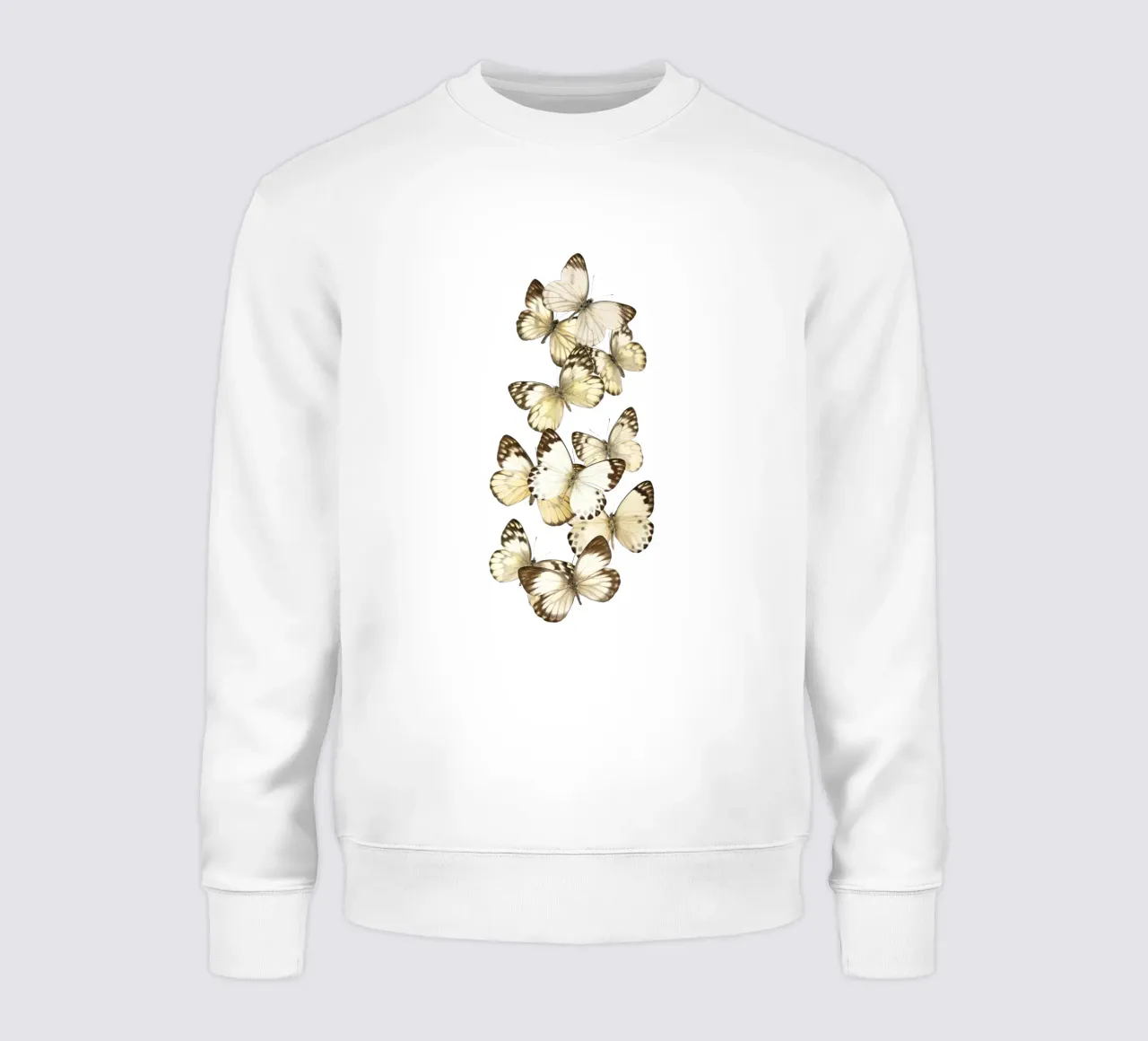 Ali sussurranti: Sciame di farfalle bianche felpa da Curious Collections by Marielle Leenders