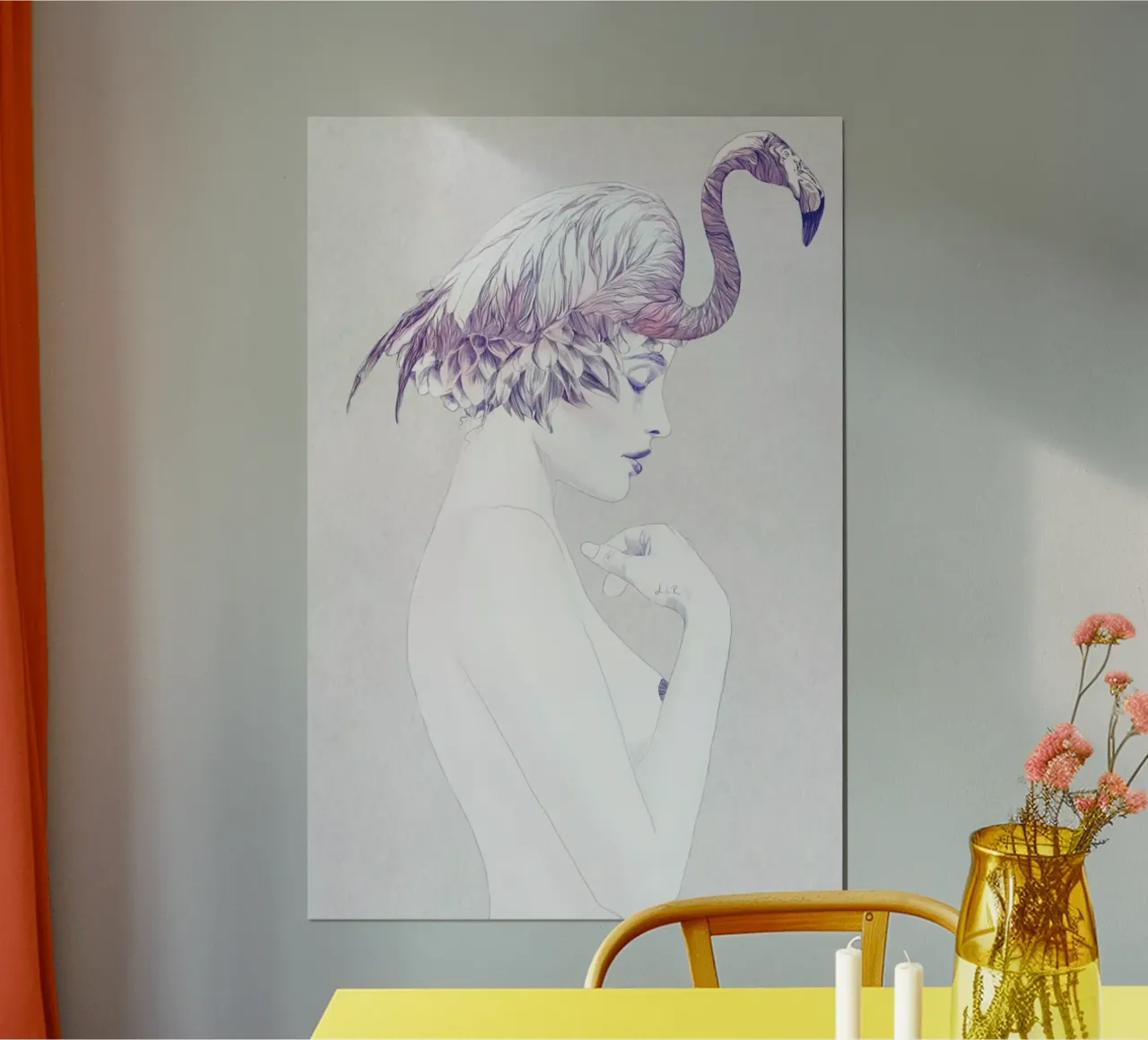 Dhalia 2 poster con telaio in alluminio da Jenny Liz Rome