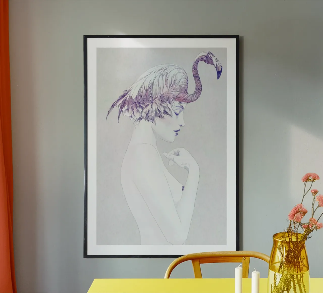 Dhalia 2 poster con telaio in alluminio da Jenny Liz Rome