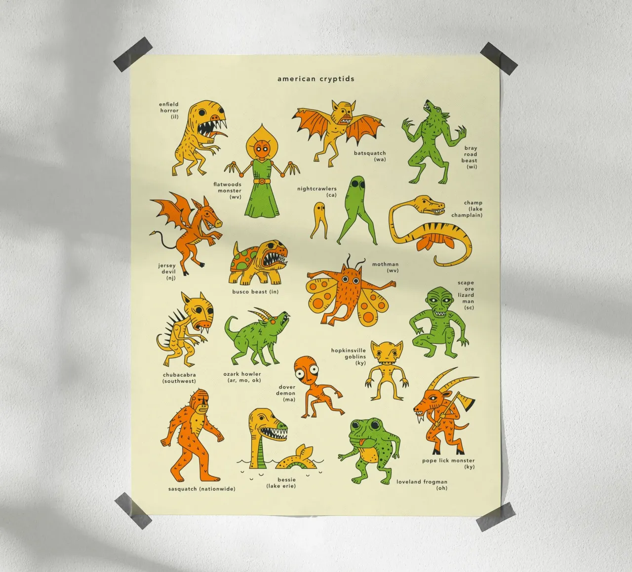 CRIPTIDI AMERICANI poster da Jazzberry Blue